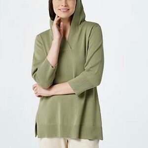 Denim & Co. Naturals Hooded Pullover Sweater